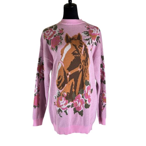 Dolls Kill Sweaters - Dolls Kill Sugar Thrillz Equestrian Club Oversized Sweater Sz S